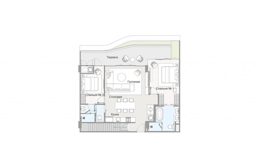 2-Bedroom Apartment Type 2Bed-2B4-M Penthouse