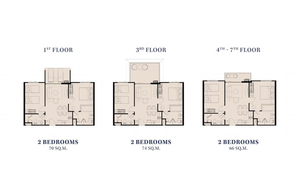 Двуспальные апартаменты тип 2BR-S