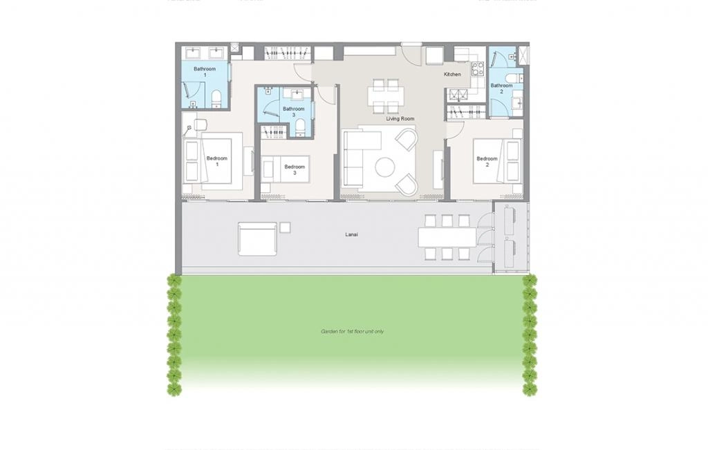 3-bedroom apartments type 3B
