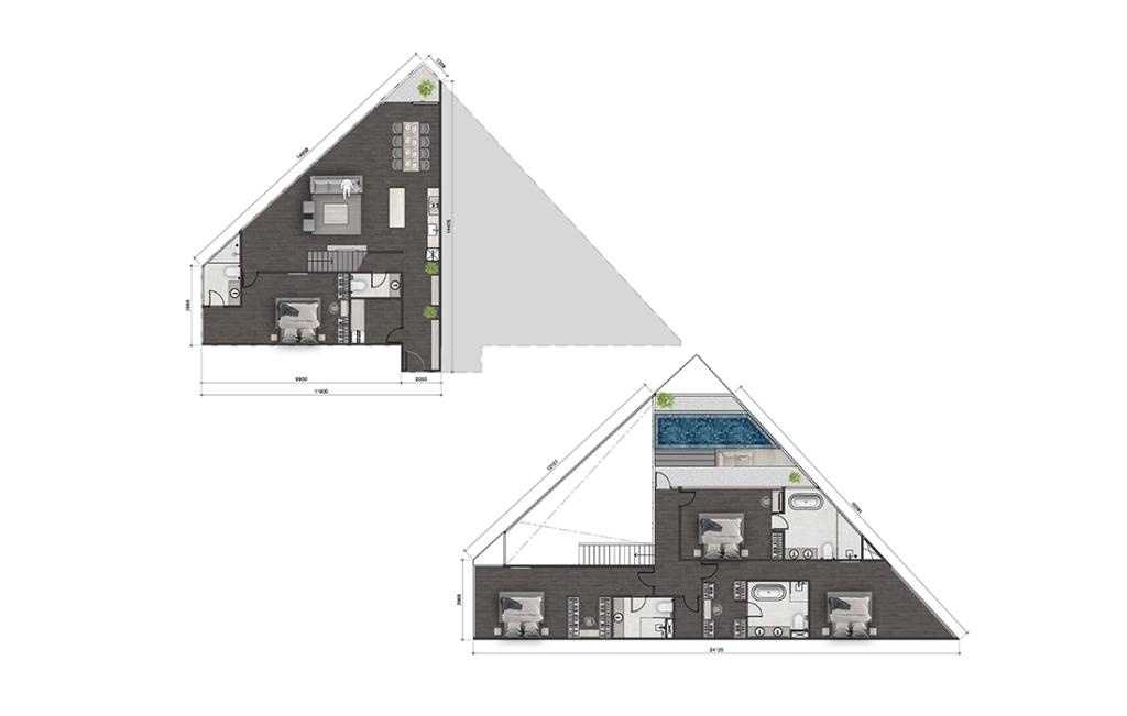 Четырёхспальный пентхаус тип DUPLEX-C