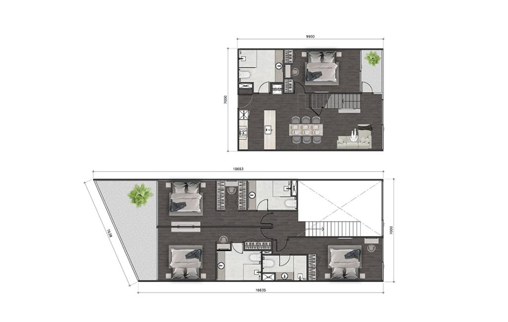 Четырёхспальный пентхаус тип DUPLEX-G