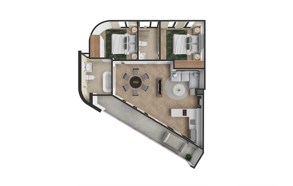 Two-bedroom apartments type E