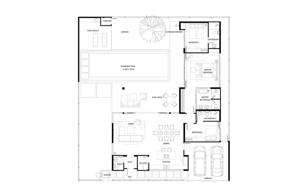 วิลล่าประเภท B3 มีสามห้องนอน