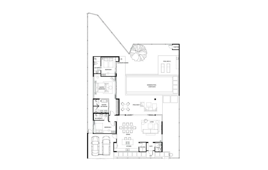 วิลล่าขนาดสามห้องนอนประเภท B6