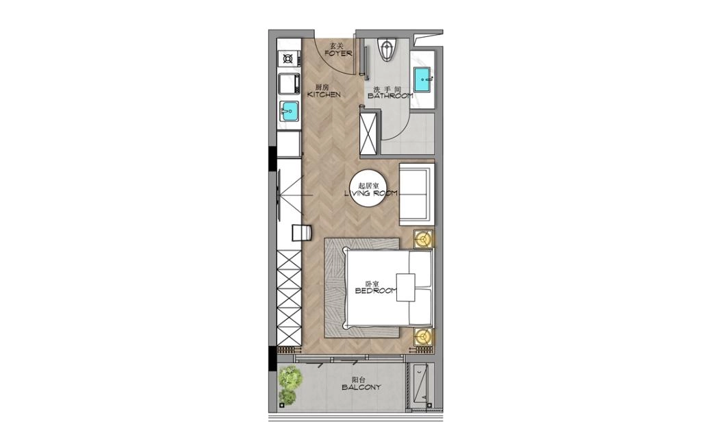 One-bedroom apartment type A