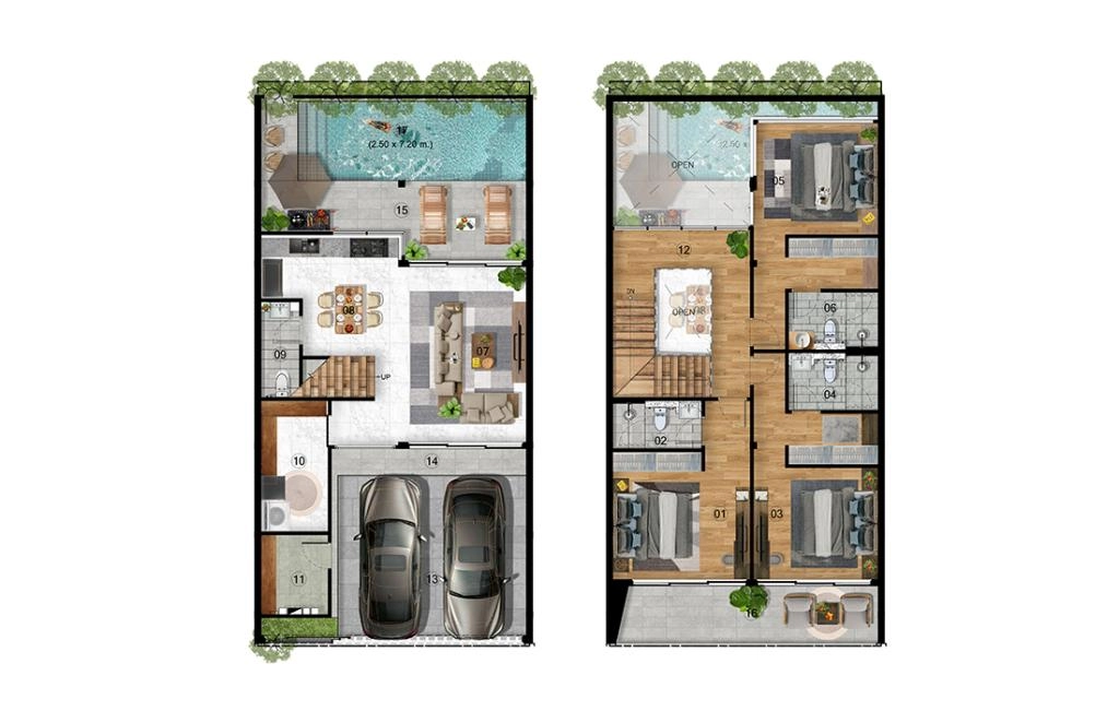 Maison de ville avec trois chambres de type Unit03