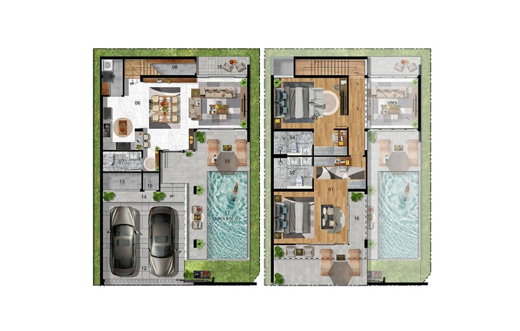 Villa avec deux chambres type PLOT 01