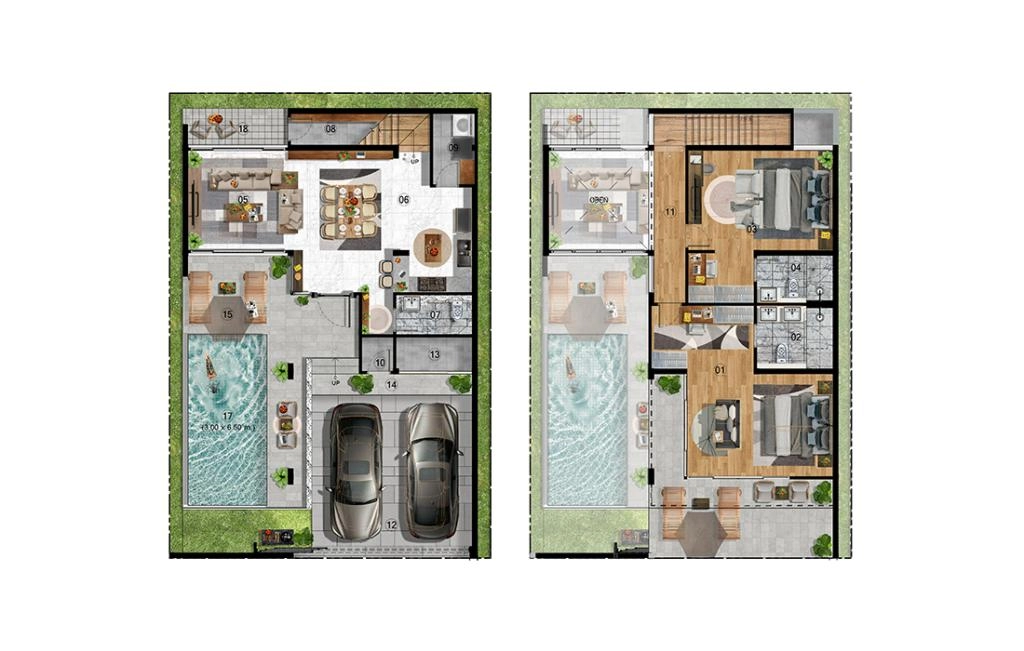Villa avec deux chambres type PLOT 02