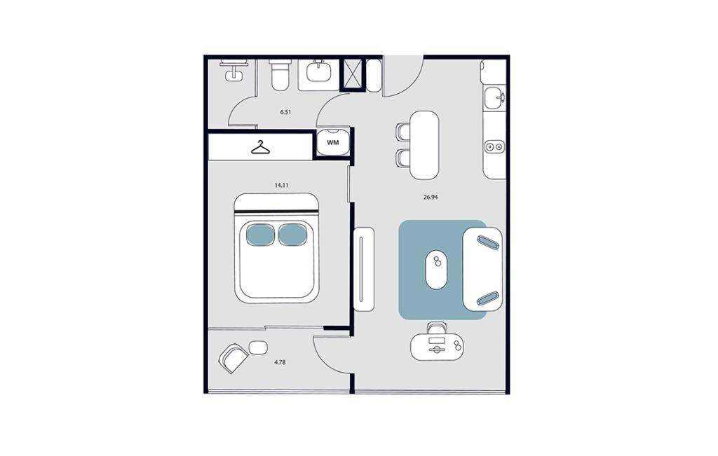 One-bedroom apartment type B4