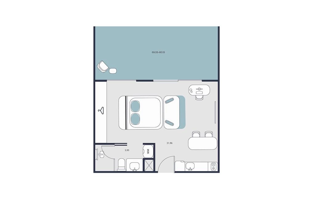 Studio apartments type A1, A2, A3