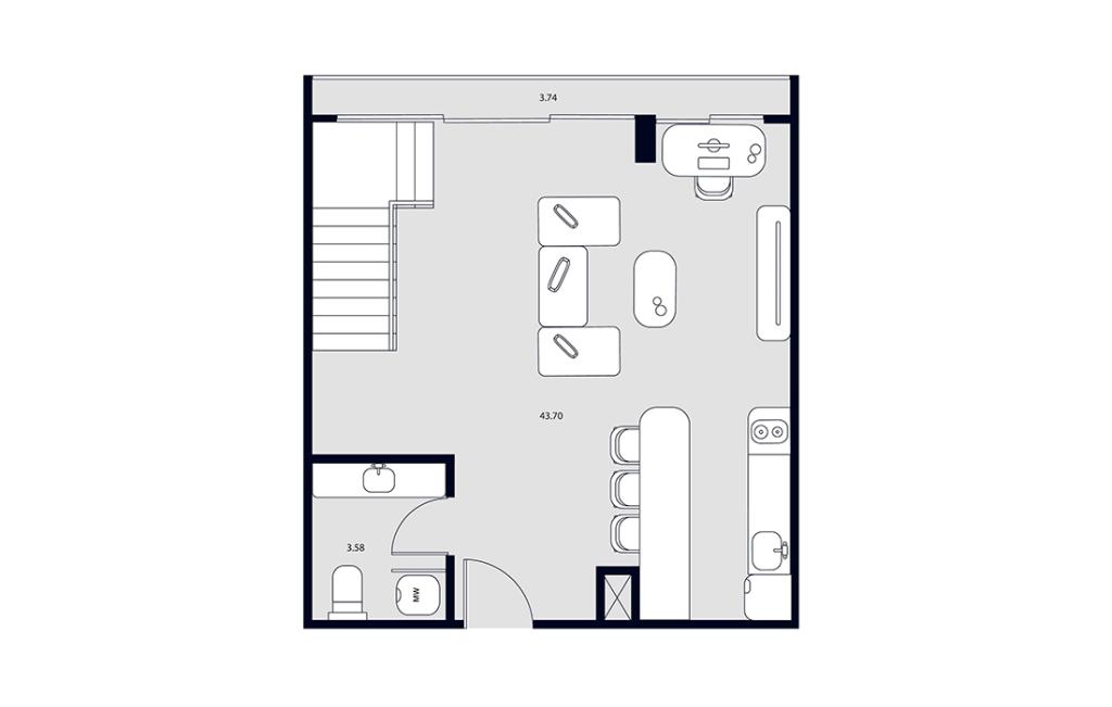 Двухэтажные апартаменты DUPLEX тип D2