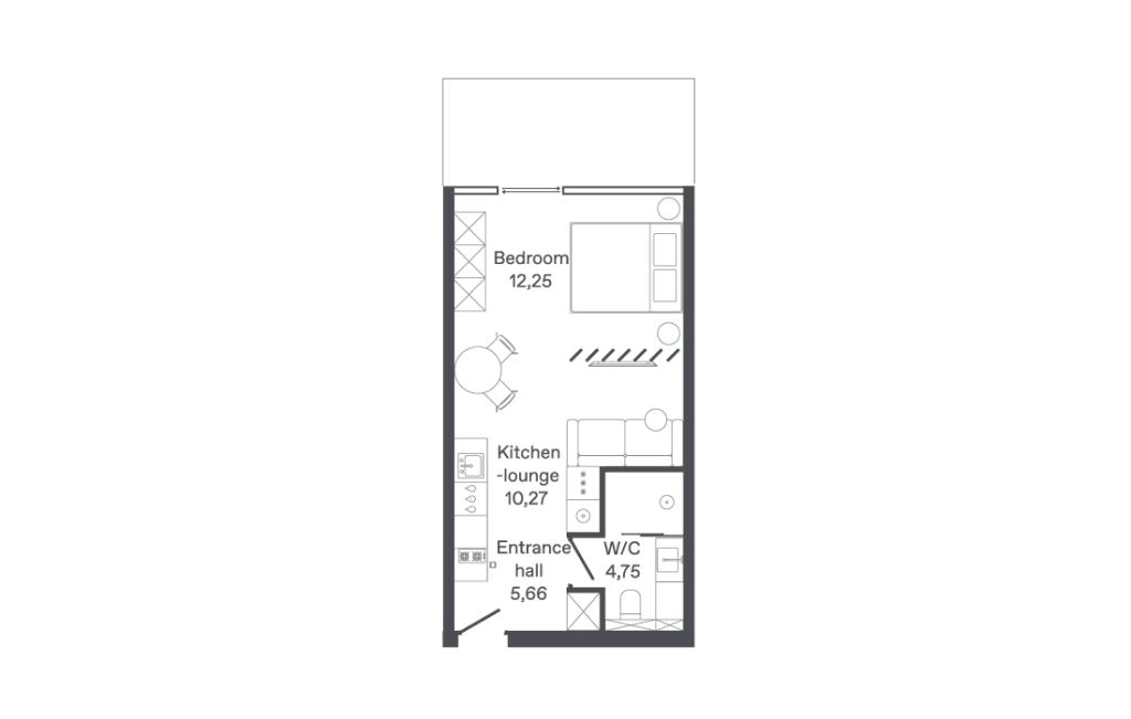 One-bedroom apartments type A1-A