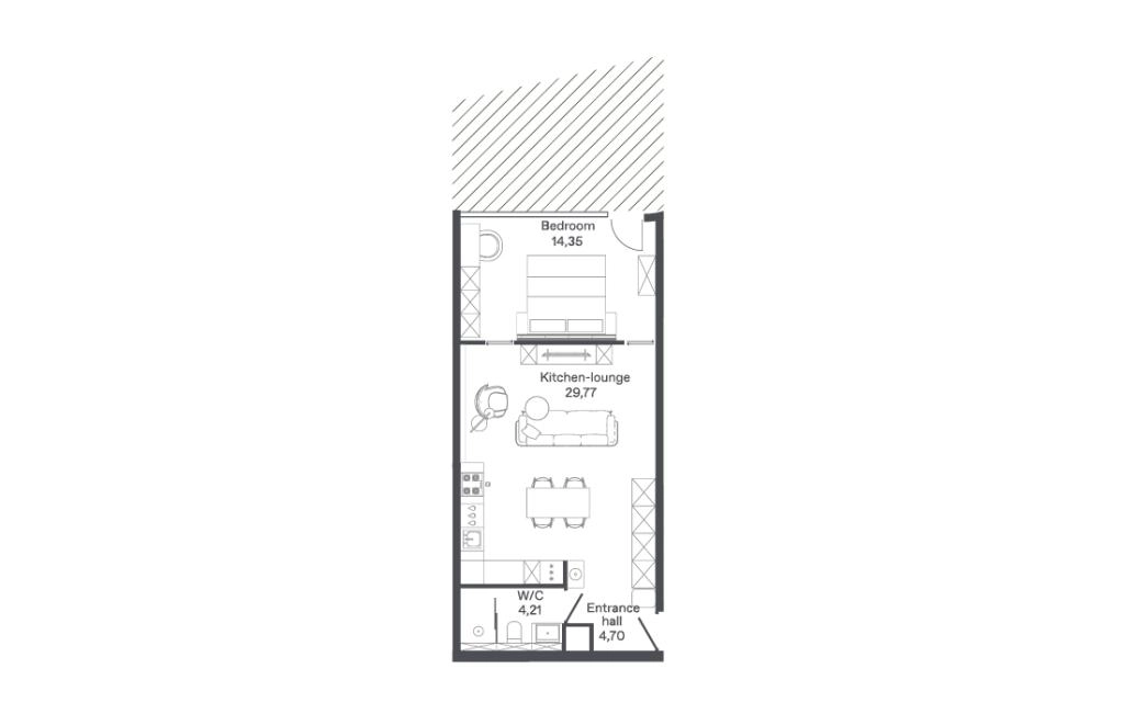 One-bedroom apartment type B6-A