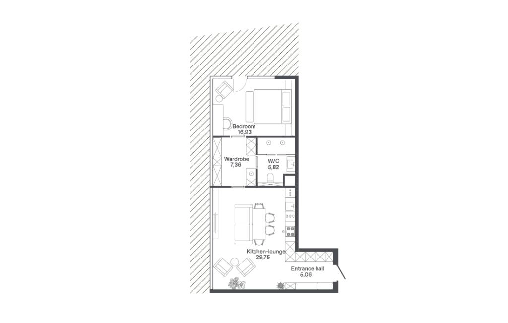 One-bedroom apartment type B4-A
