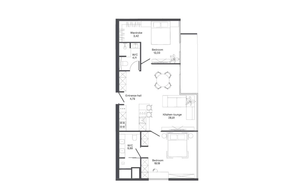Double apartment type C7-C
