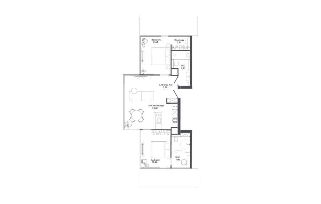 C5-C type double room apartments
