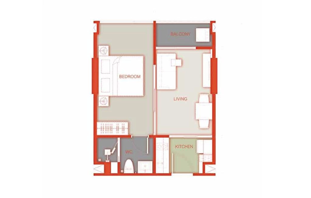 One-bedroom apartment type B1