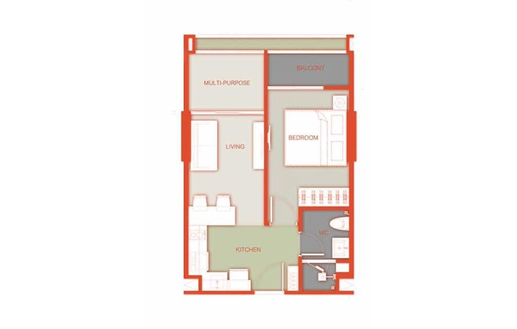 One-bedroom apartment type C1
