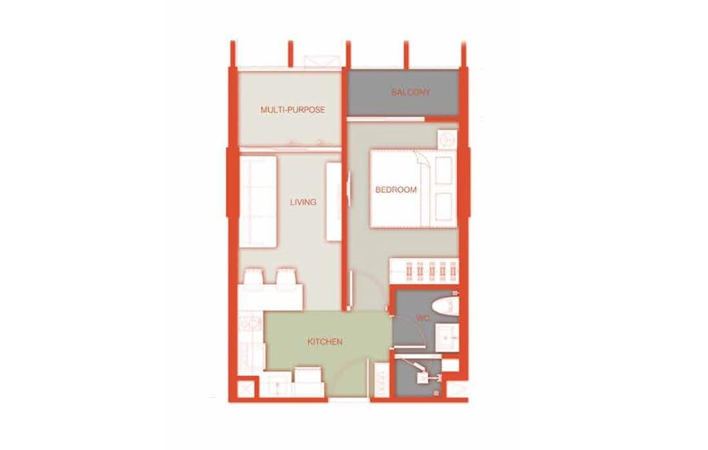 One-bedroom apartment type C4