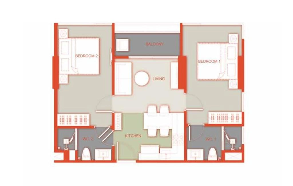 Double bedroom apartments type D2
