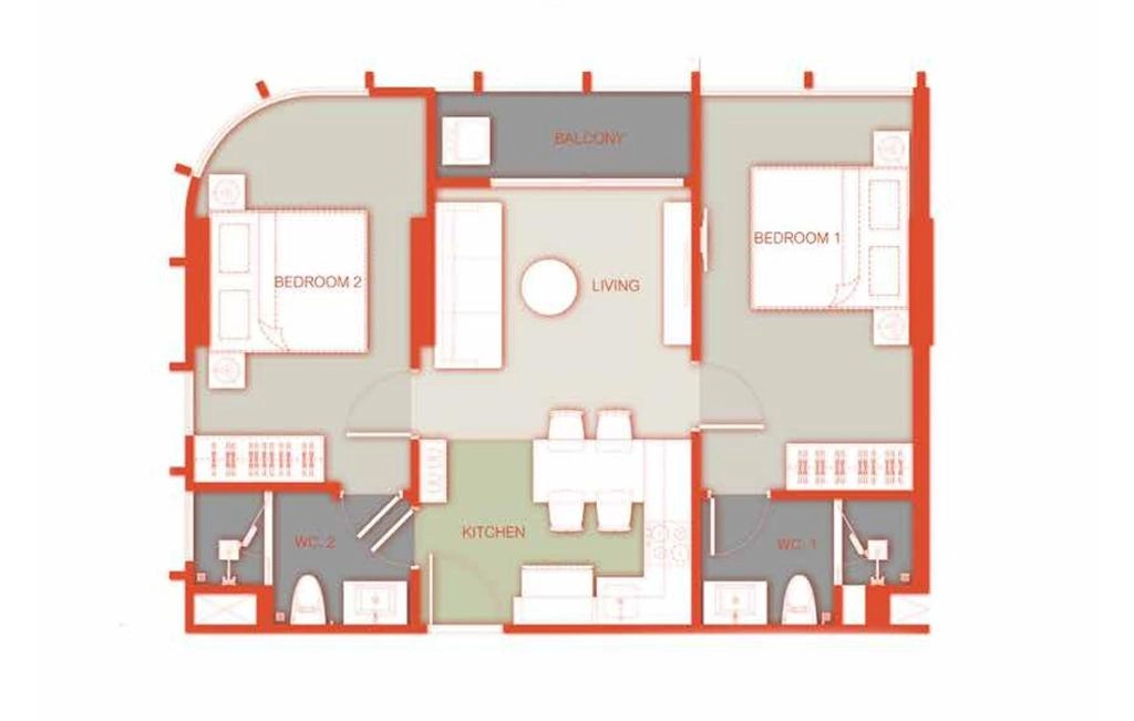 D4 type double apartment