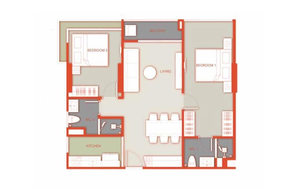Two-bedroom apartment type E1