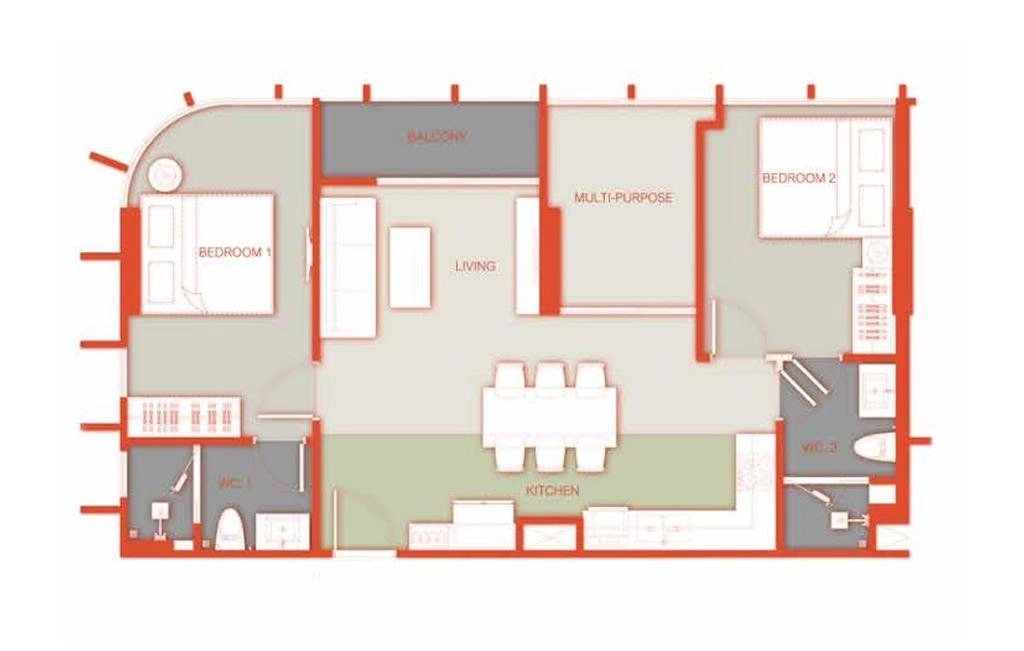 G3 type two-bedroom apartment