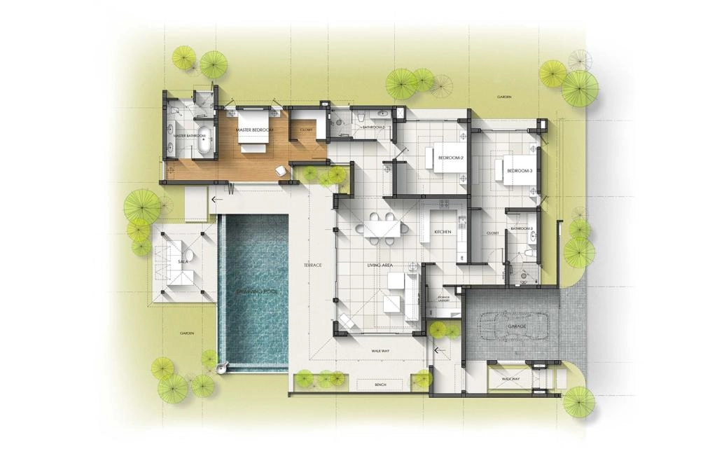 Villa with three bedrooms type 3A-1
