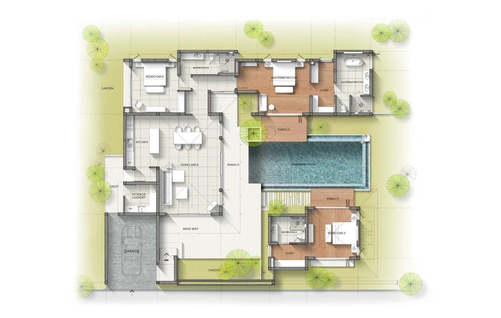 Villa with three bedrooms type 3A-2