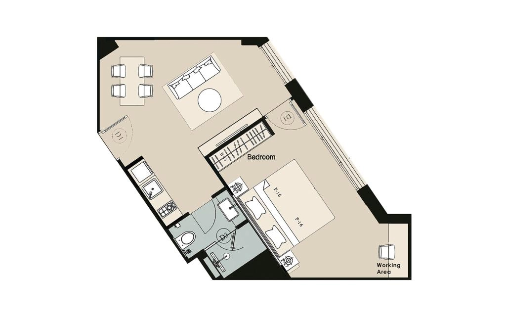 E-2 Ein-Zimmer-Apartment