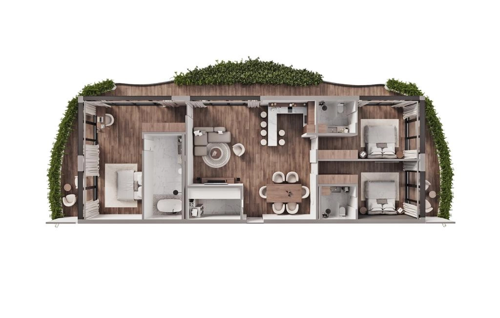 Three-bedroom apartments type X3