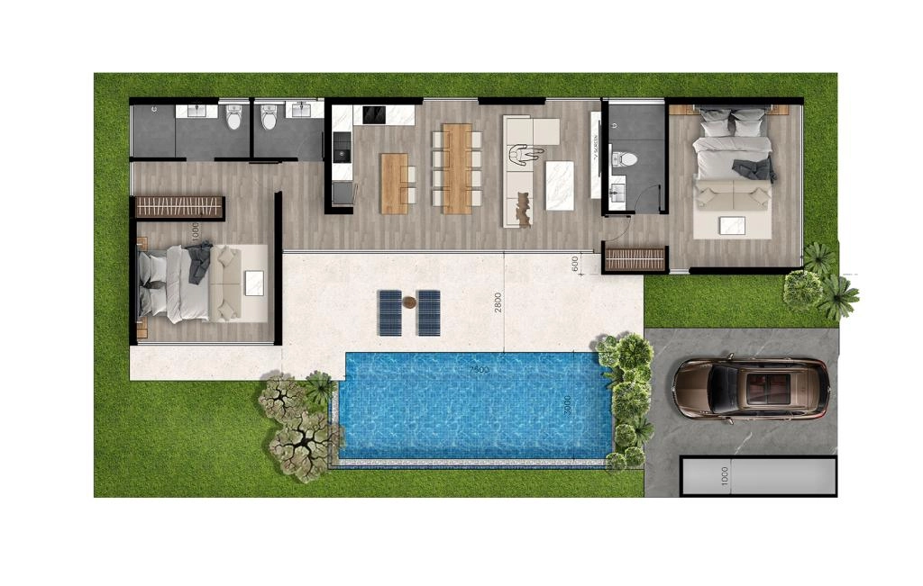 Two-bedroom villa