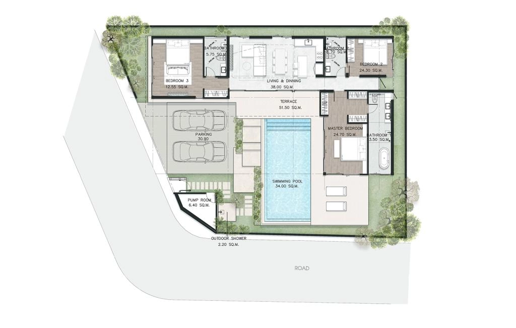 Villa with three bedrooms type Villa 15