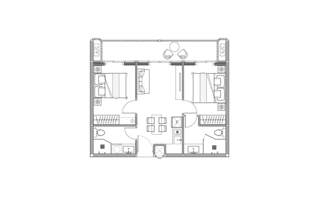 Двуспальные апартаменты тип C1(2rooms)