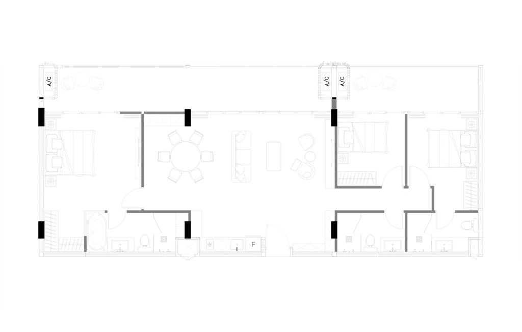 Трехспальные апартаменты тип O1(C01) 3 rooms