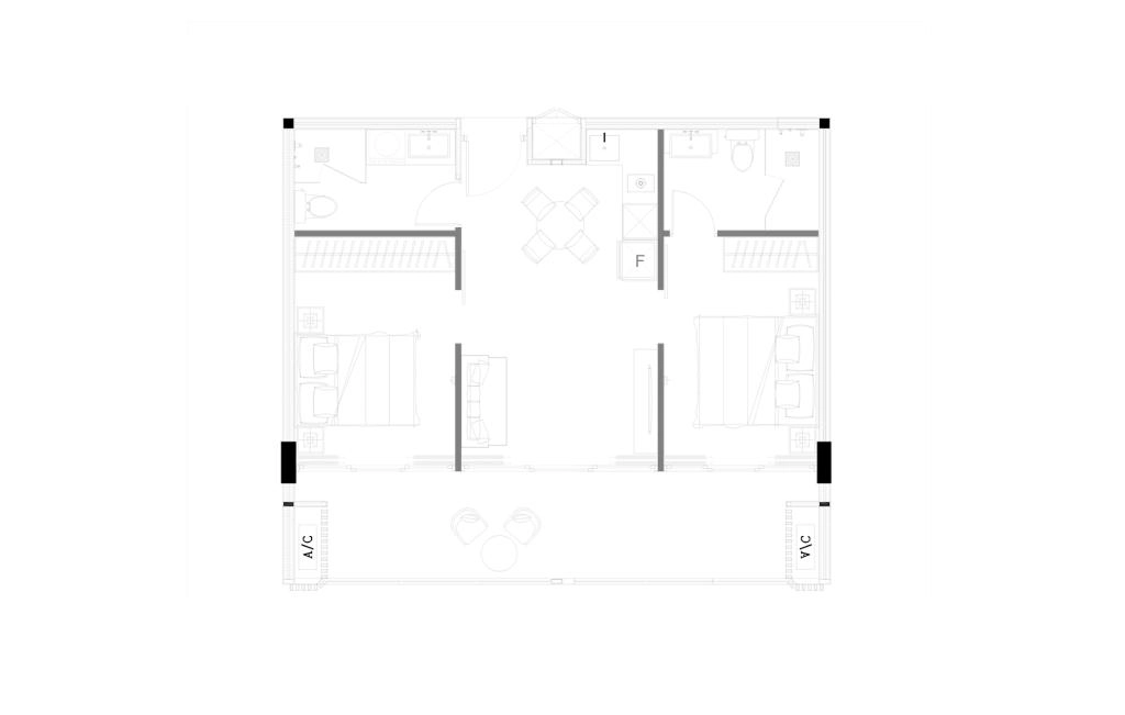 Двуспальные апартаменты тип C3 2 rooms