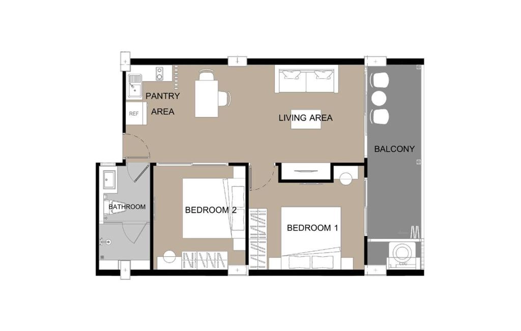Type C two-bedroom apartments