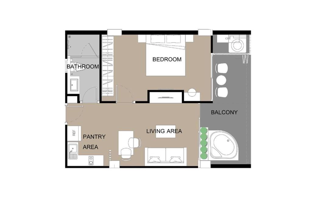 One-bedroom apartments type H1
