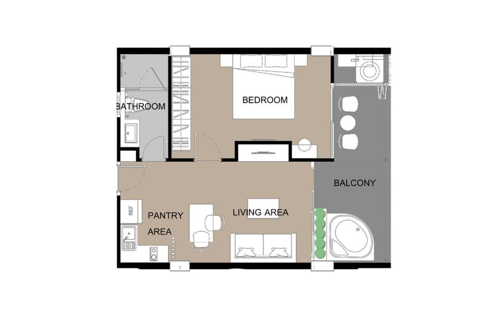 One-bedroom apartments type H2
