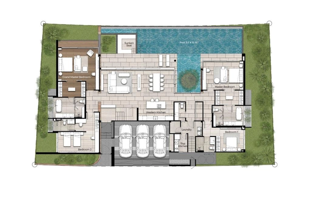Four-bedroom villa type A