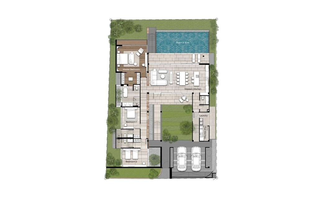 Villa with three bedrooms type B