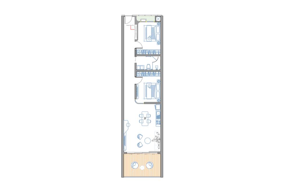 Двуспальные апартаменты тип SUITE 2BDR