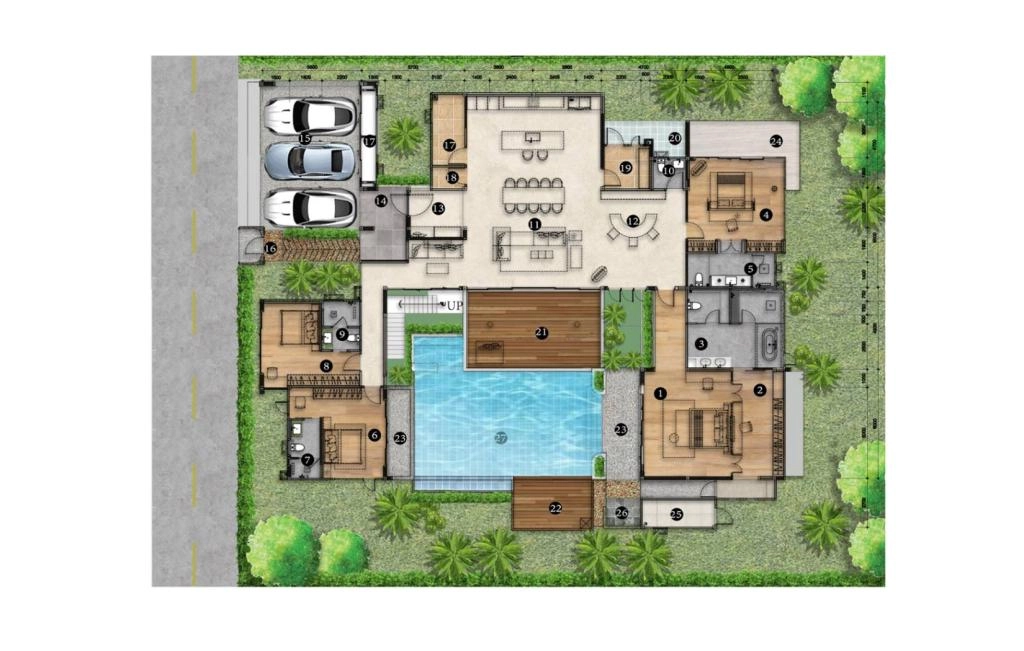 Four-bedroom villa