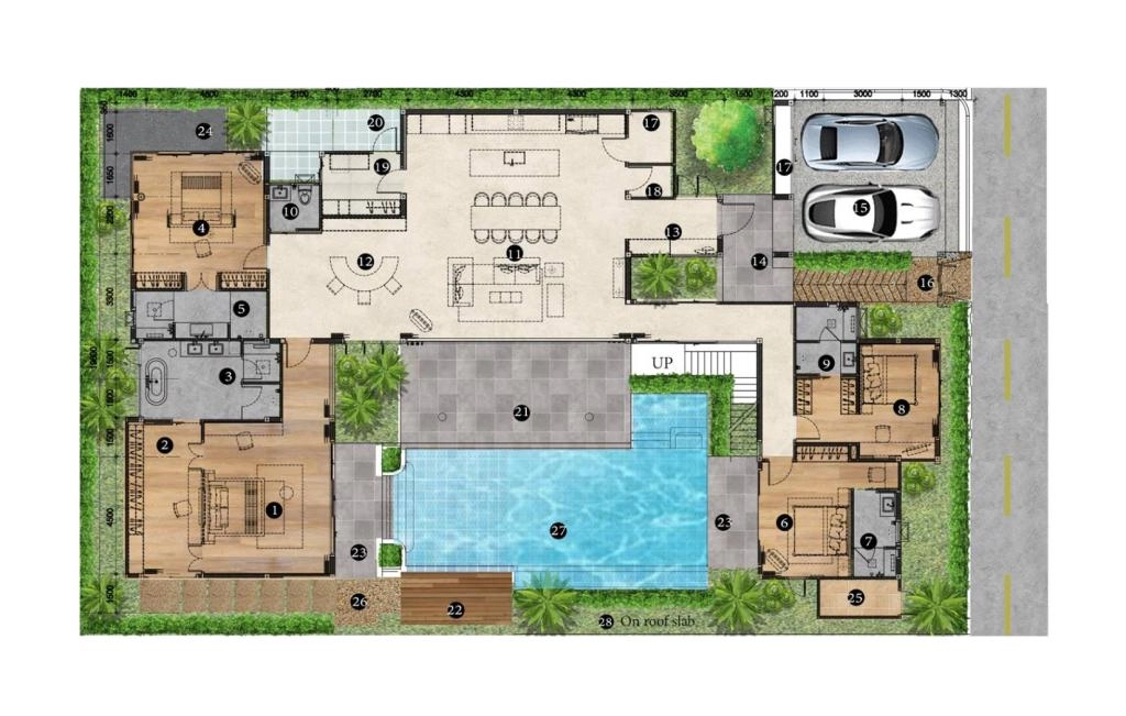 Four-bedroom villa