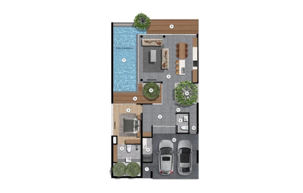 Four-bedroom villa type C