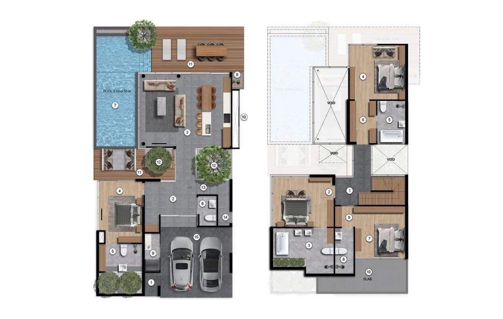 Villa with four bedrooms type A