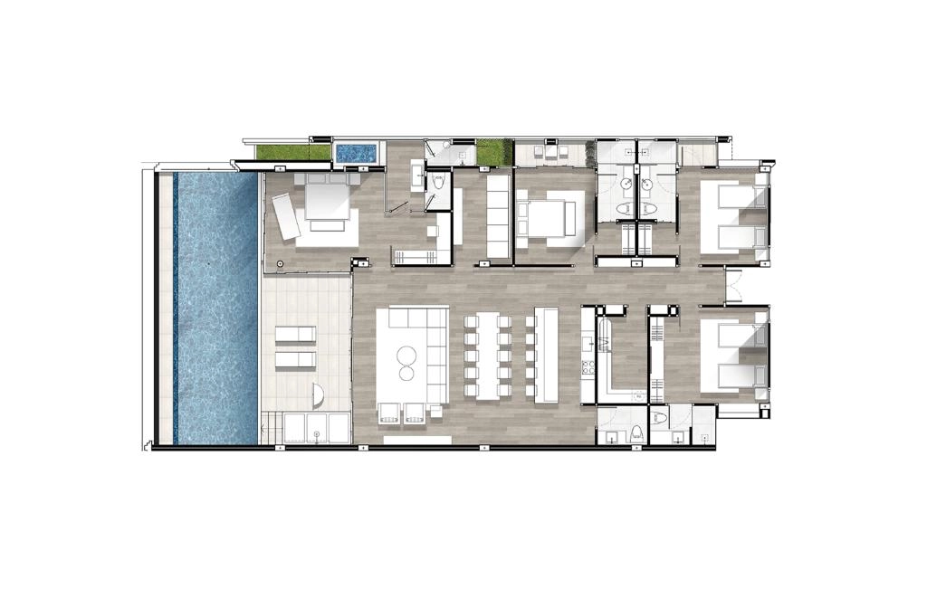 Four-bedroom U1 apartments