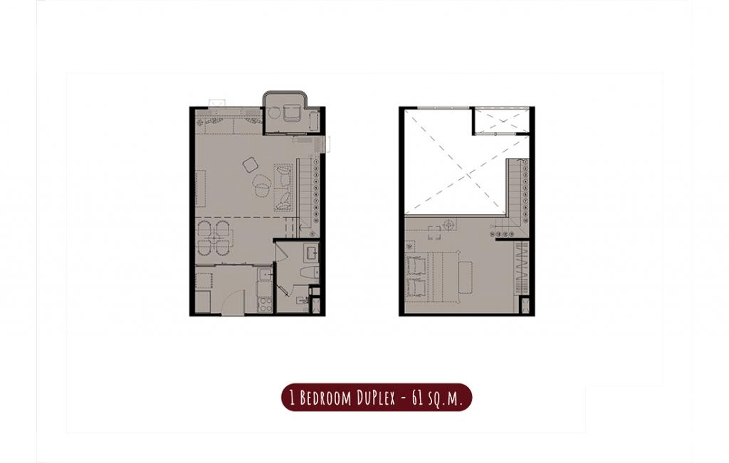 Односпальные апартаменты тип 1B-DUPLEX