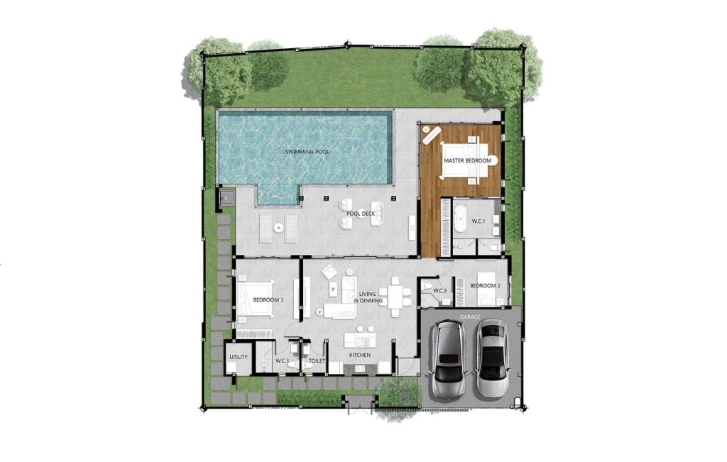 Villa with three bedrooms