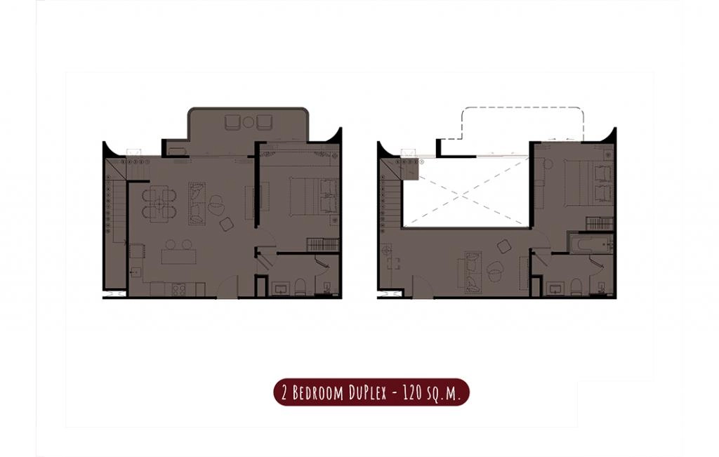 Двуспальные апартаменты тип 2B-DUPLEX